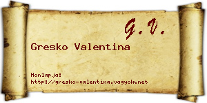 Gresko Valentina névjegykártya